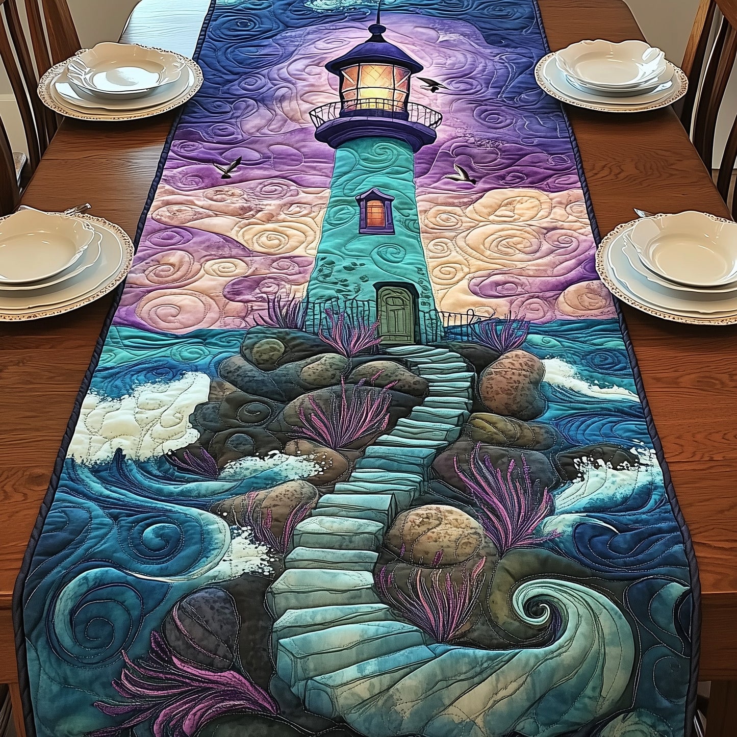 The Aurora Tower Quilted Table Runner GFTOHD3215