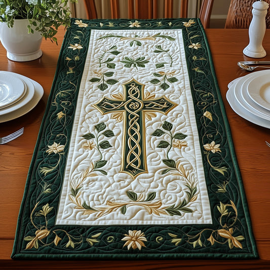 Golden Cross Elegance Quilted Table Runner GFTOHD3250
