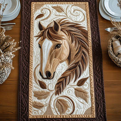 Golden Horse Dream Quilted Table Runner GFTOHD3258