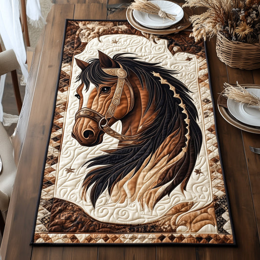 Graceful Horse Charm Quilted Table Runner GFTOHD3260