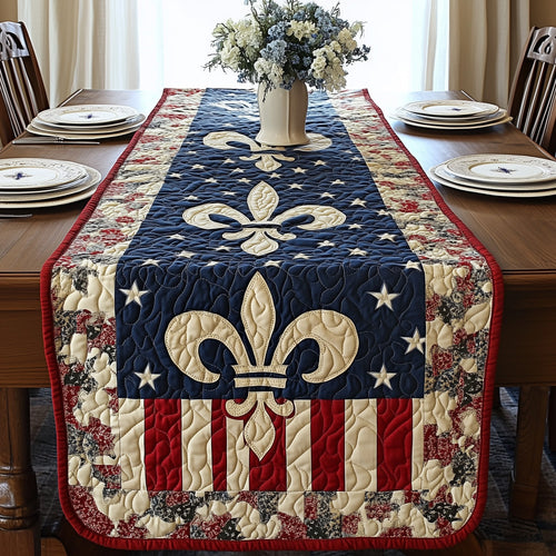 Elegance Fleur de lis Quilted Table Runner GFTOHD3659