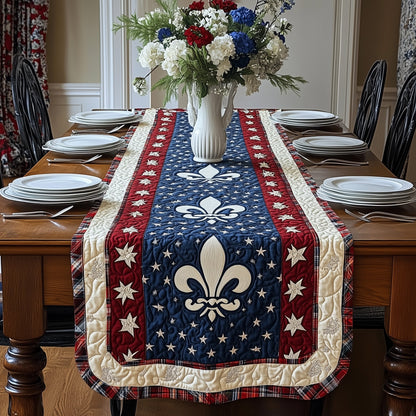 Golden Fleur de lis Quilted Table Runner GFTOHD3660