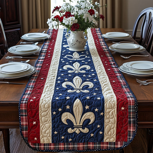 Festive Fleur de lis Quilted Table Runner GFTOHD3661