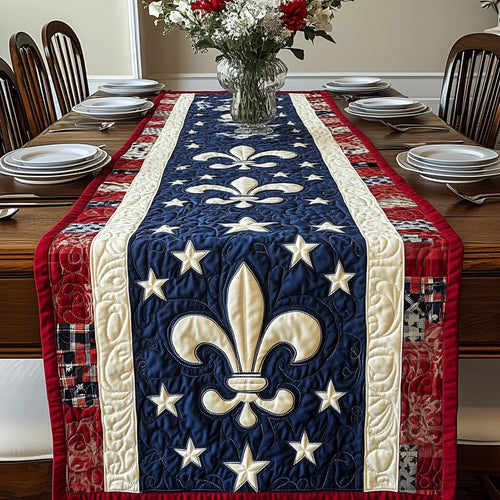 Fleur de lis Quilted Table Runner GFTOHD3663