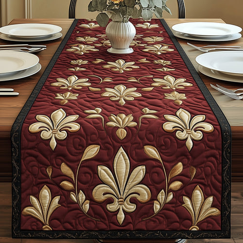Fleur de lis Majesty Quilted Table Runner GFTOHD3667