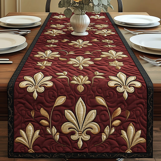 Fleur de lis Majesty Quilted Table Runner GFTOHD3667