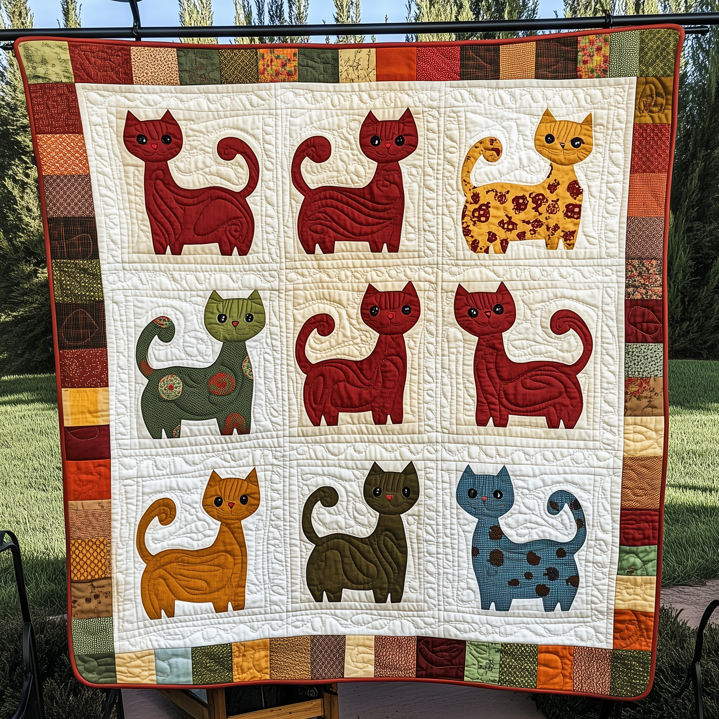 Funky Cat Quilted Blanket GFTOHD404