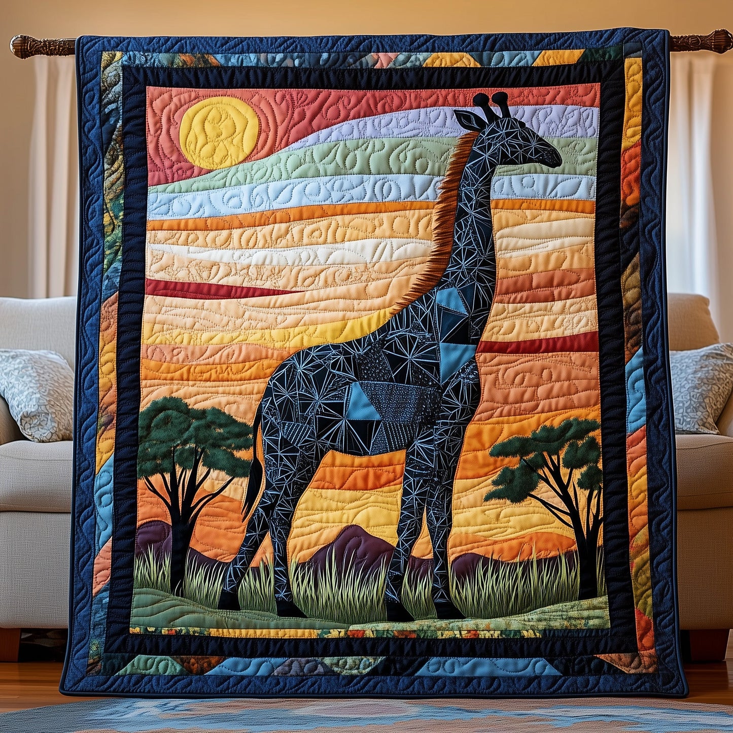 Celestial Giraffe Quilted Blanket GFTOHD4051