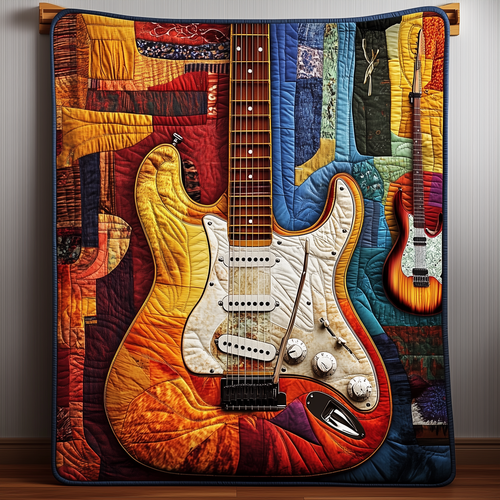 Vibrant Solo Guitar Quilted Blanket GFTOHD412