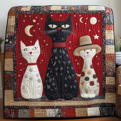 Mystic Feline Trio Quilted Blanket GFTOHD4216