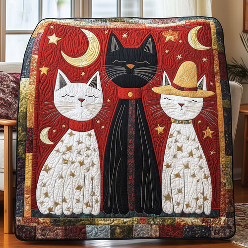 Whimsical Cat Quilted Blanket GFTOHD4234