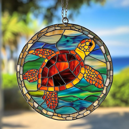 Sea Turtle Stained Glass Suncatcher GFTOHD4266