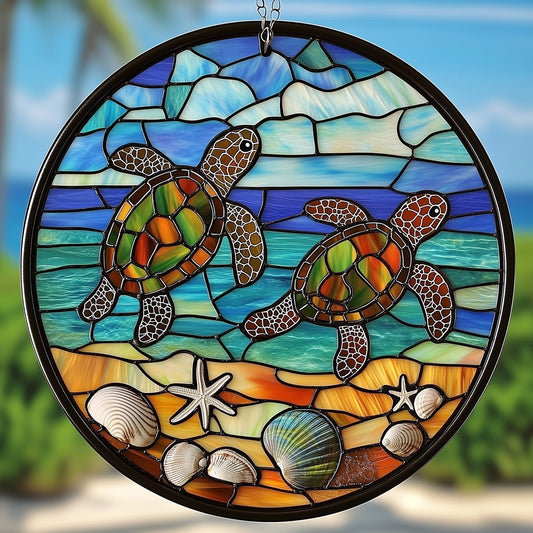 Sea Turtle Stained Glass Suncatcher GFTOHD4271