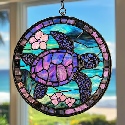 Sea Turtle Stained Glass Suncatcher GFTOHD4273