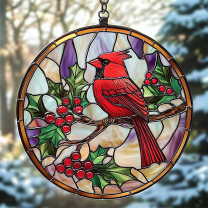 Cardinal Stained Glass Suncatcher GFTOHD4463