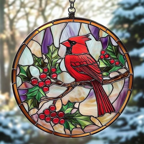 Cardinal Stained Glass Suncatcher GFTOHD4463