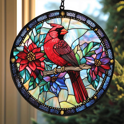 Cardinal Stained Glass Suncatcher GFTOHD4466