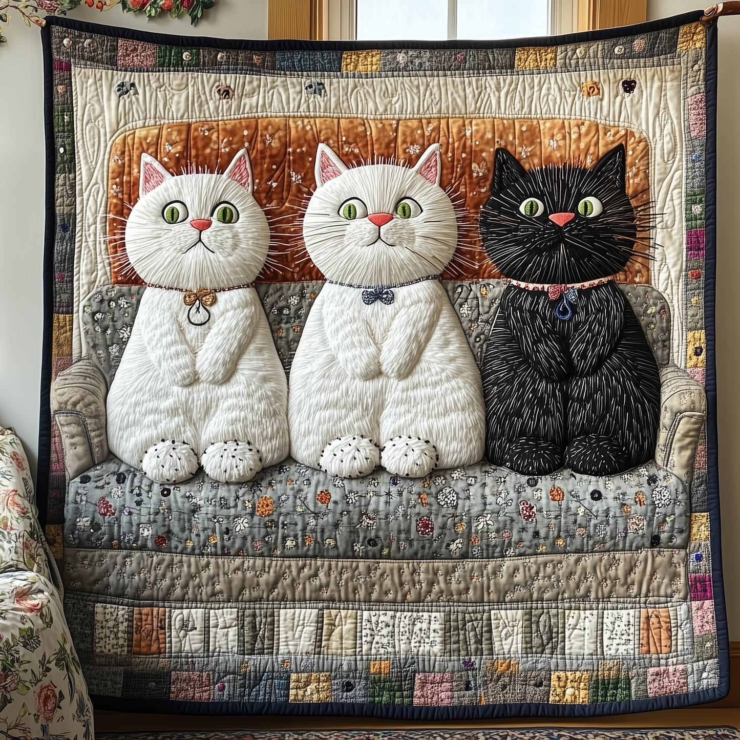Funky Cat Quilted Blanket GFTOHD455