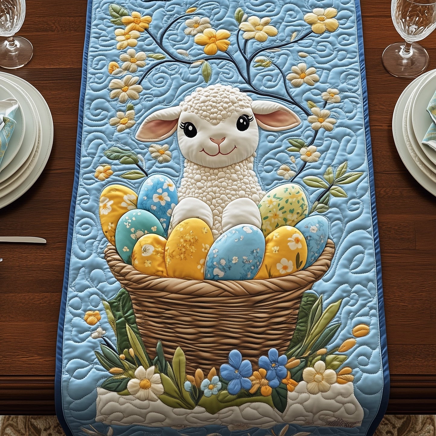 Easter Lamb Quilted Table Runner GFTOHD4570