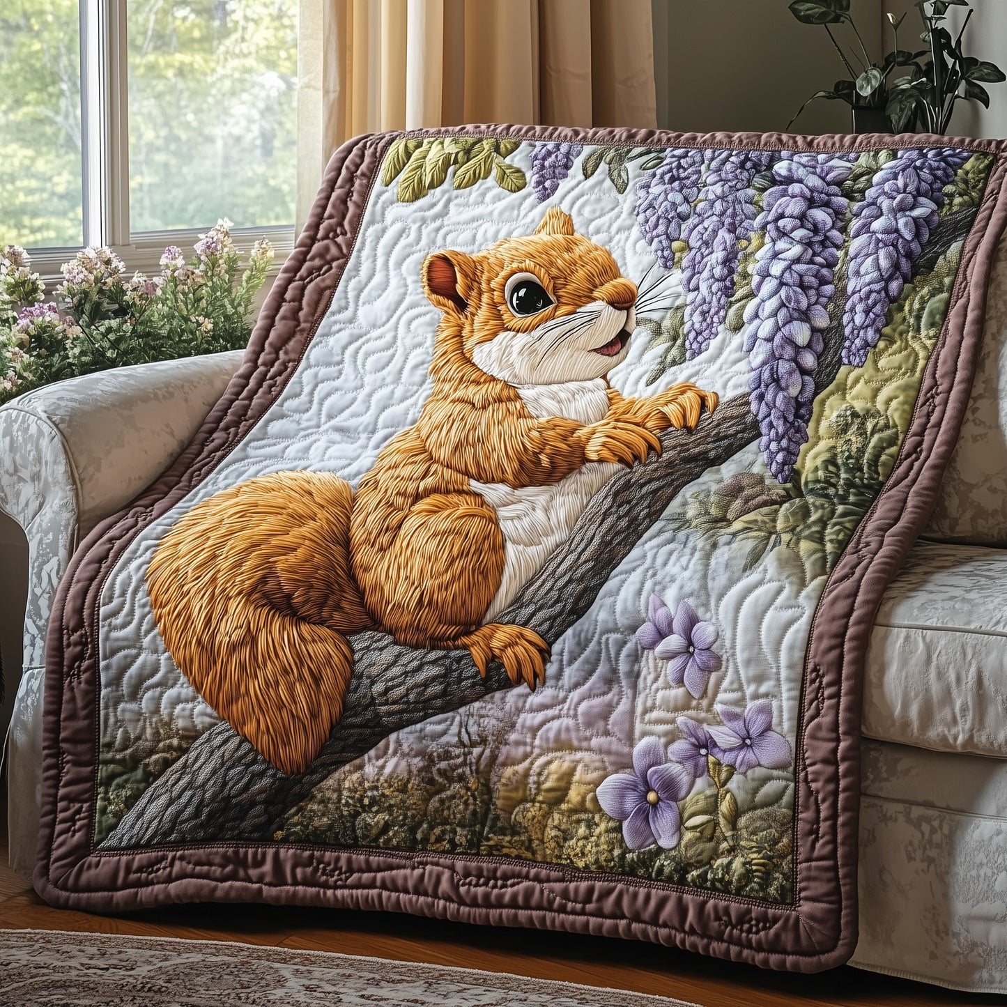 Squirrel Quilted Blanket GFTOHD4606