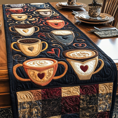 Vintage Cups Quilted Table Runner GFTOHD4789