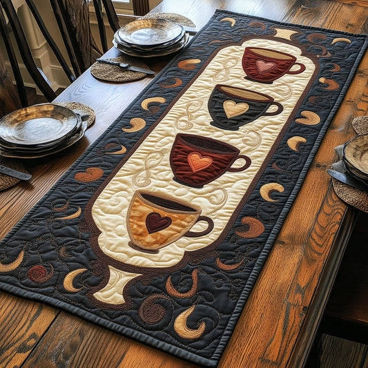 Vintage Cups Quilted Table Runner GFTOHD4791