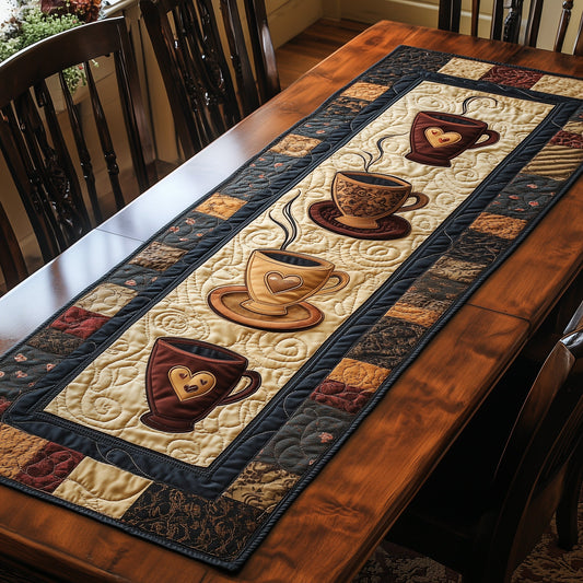 Vintage Cups Quilted Table Runner GFTOHD4793