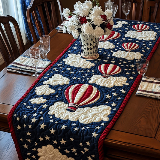 Patriotic Hot Air Balloon Quilted Table Runner GFTOHD5247