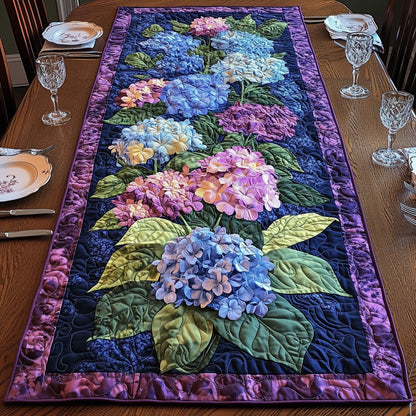 Blooming Hydrangea Paradise Quilted Table Runner GFTOHD5287