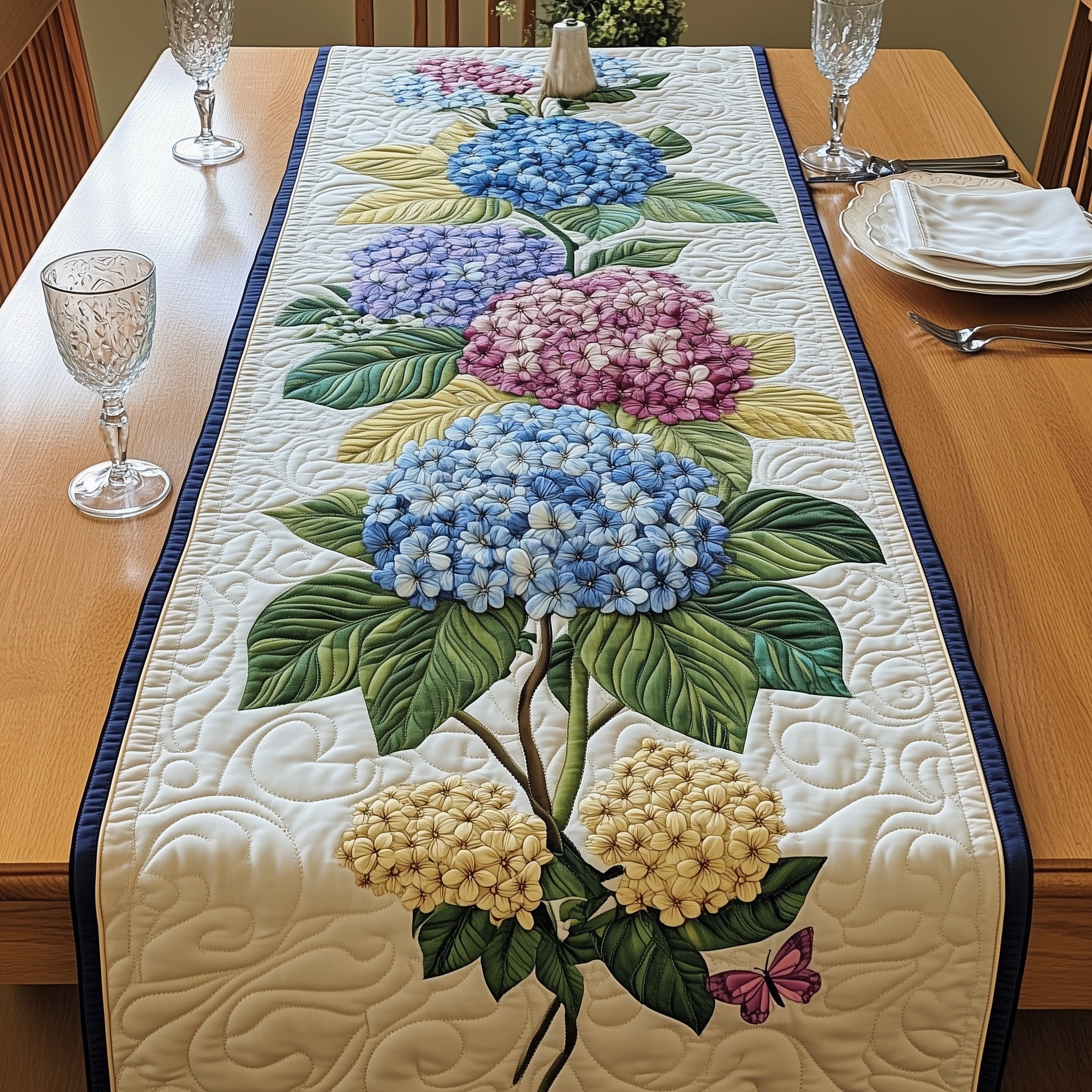 Elegance Hydrangeas Quilted Table Runner GFTOHD5291 – Patchique Store