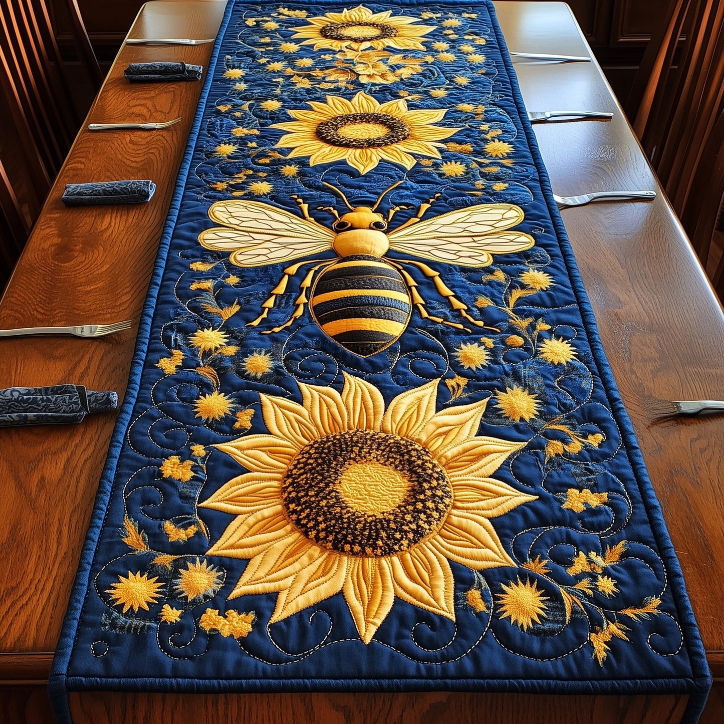 Garden Symphony Quilted Table Runner GFTOHD5344