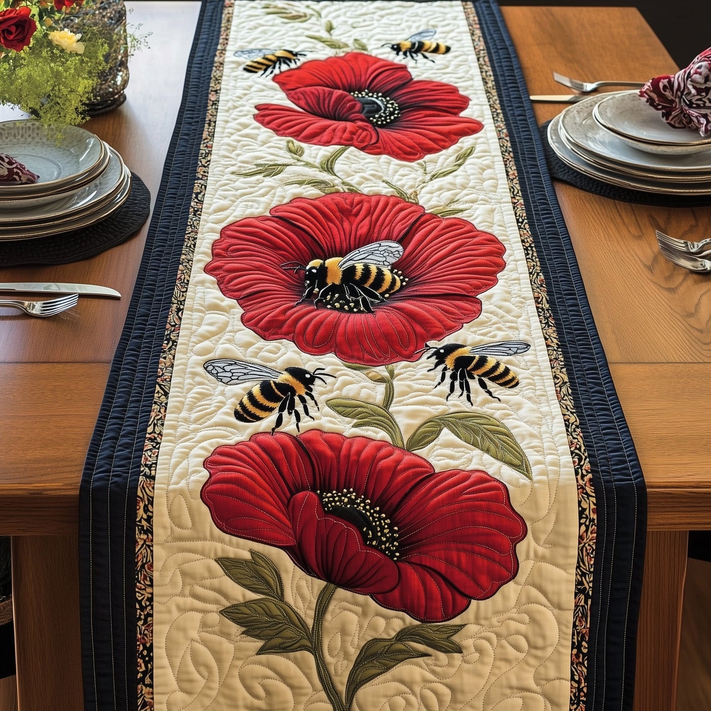 Bee Blossom Quilted Table Runner GFTOHD5346