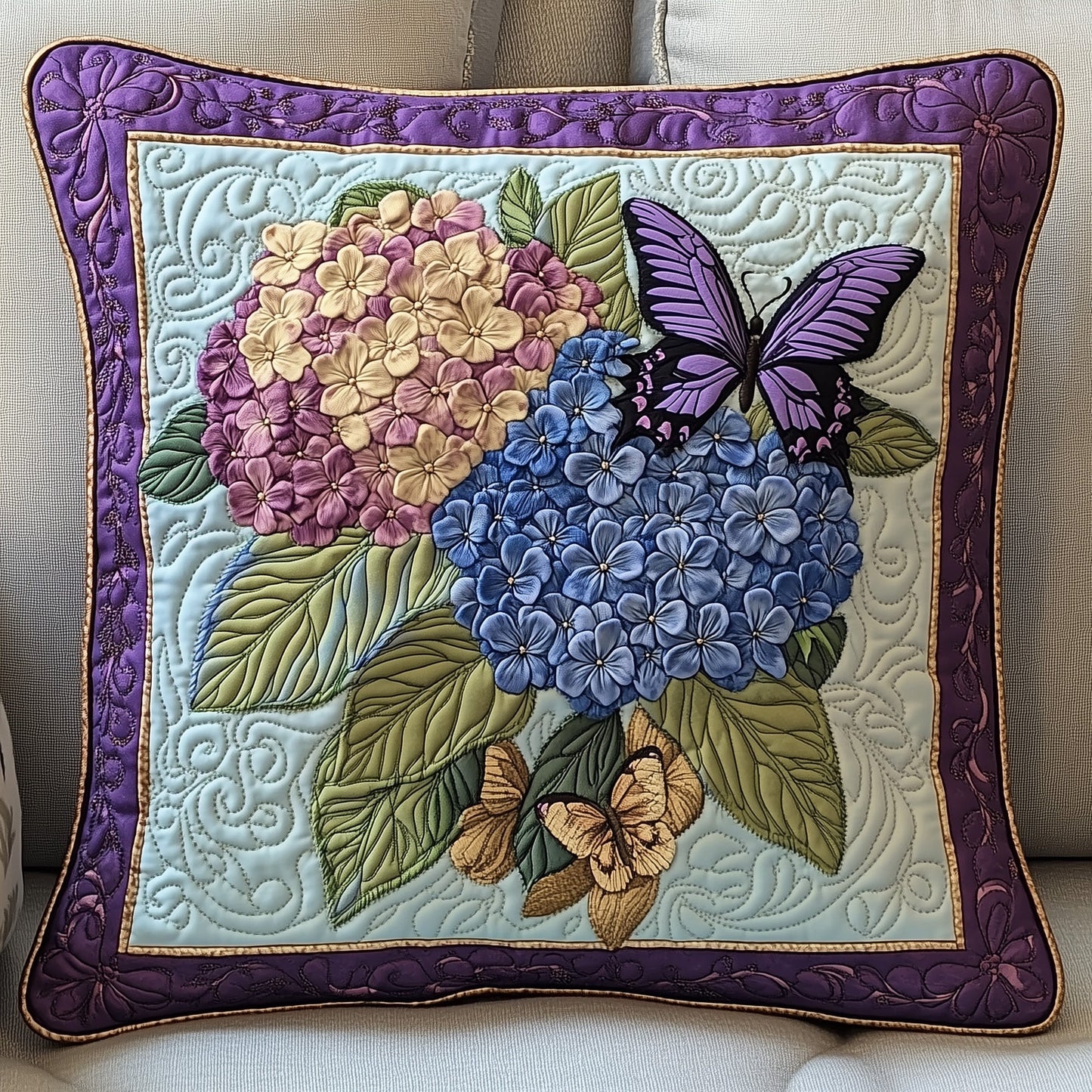 Hydrangea Bloom Elegance Quilted Pillow Case GFTOHD5385