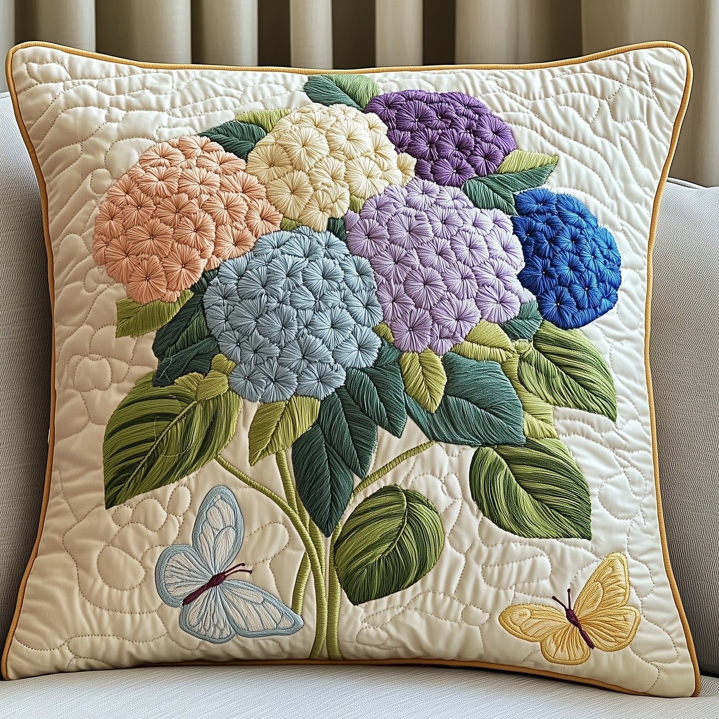 Midnight Hydrangea Dream Quilted Pillow Case GFTOHD5389