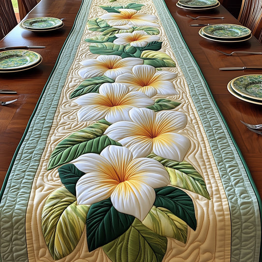 Tropical Plumeria Quilted Table Runner GFTOHD5607