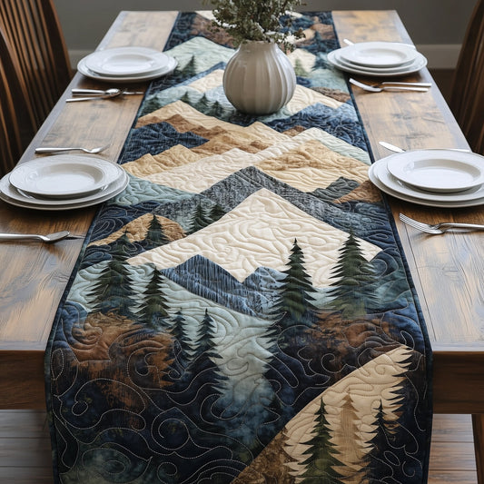 Peaceful Mountain Forest Quilted Table Runner GFTOHD5703