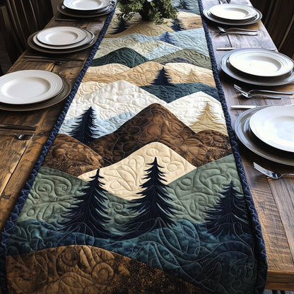 Peaceful Mountain Forest Quilted Table Runner GFTOHD5704
