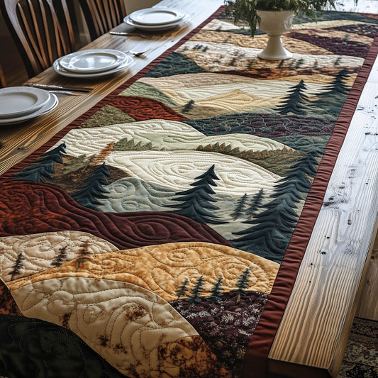 Peaceful Mountain Forest Quilted Table Runner GFTOHD5706
