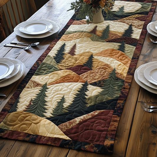 Peaceful Mountain Forest Quilted Table Runner GFTOHD5707