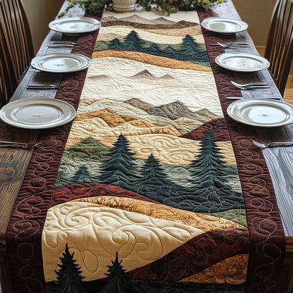 Peaceful Mountain Forest Quilted Table Runner GFTOHD5708