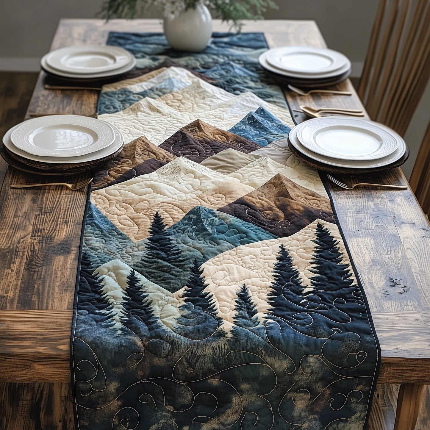 Mountain Forest Quilted Table Runner GFTOHD5724