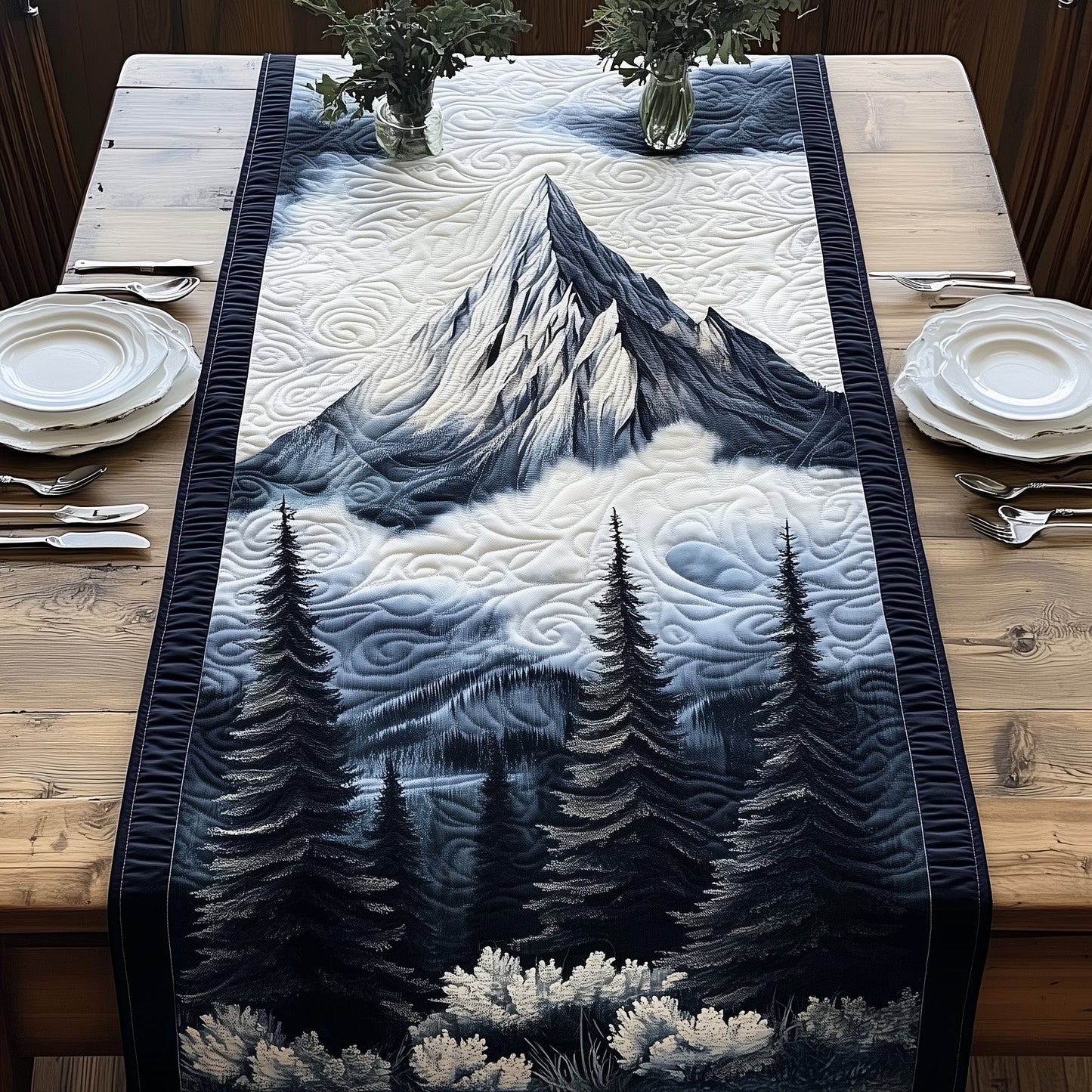Snow Mountain Quilted Table Runner GFTOHD5728