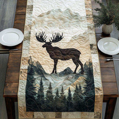 Rustic Mountain Moose Quilted Table Runner GFTOHD5736
