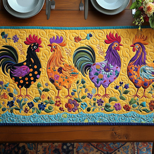 Sunshine Roosterscape Quilted Table Runner GFTOHD5989