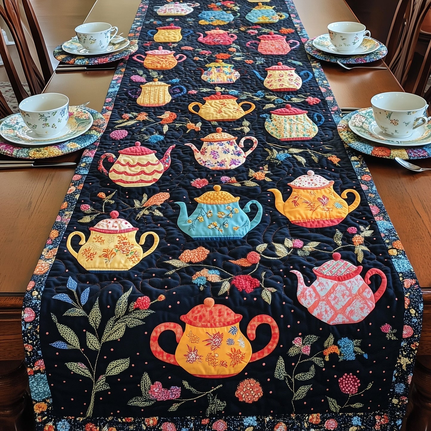 Tea Time Elegance Quilted Table Runner GFTOHD6205