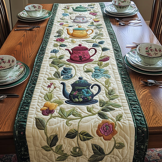 Garden Tea Gathering Quilted Table Runner GFTOHD6209