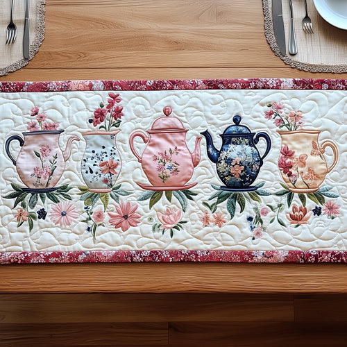 Whispers of Rose Tea Quilted Table Runner GFTOHD6222