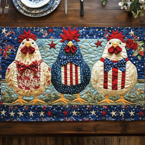 The Independence Cluckers Quilted Table Runner GFTOHD6225