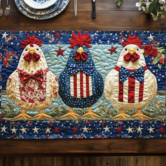 The Independence Cluckers Quilted Table Runner GFTOHD6225