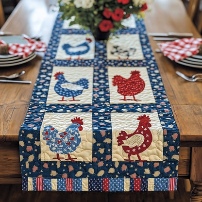 Patriotic Poultry Parade Quilted Table Runner GFTOHD6227